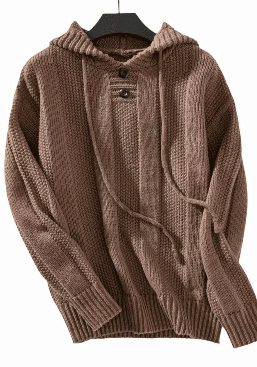 Nebelmeer Strickpullover Hoodie Strickpullover Herbst Winter Lockerer Langä günstig online kaufen