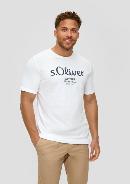 s.Oliver Kurzarmshirt T-Shirt aus Baumwolle mit Logo-Print Artwork günstig online kaufen