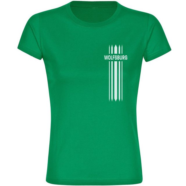 multifanshop T-Shirt Damen Wolfsburg - Streifen - Frauen günstig online kaufen