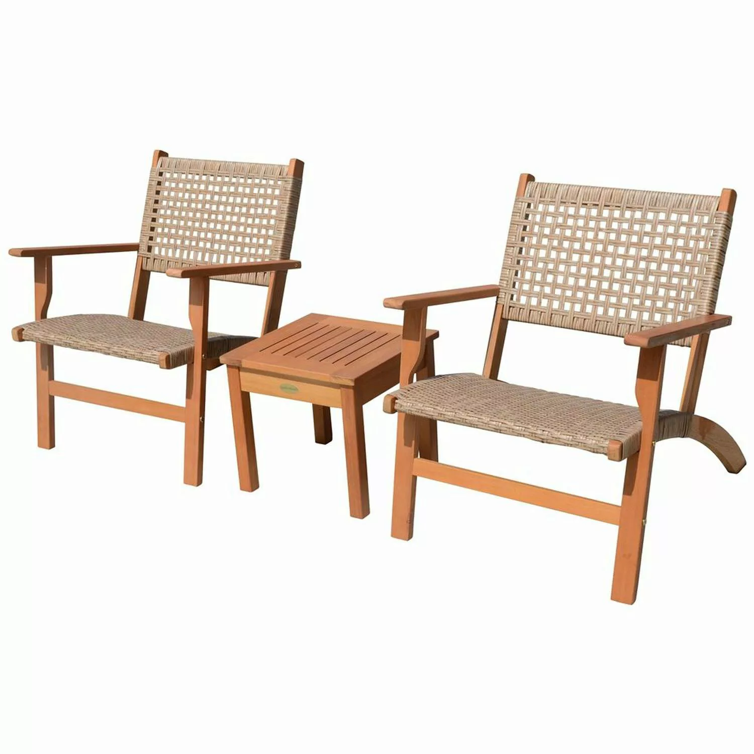 Sitzgruppe für Garten oder Balkon SUHL-120 2 Stühle und 1 Tisch im Teak-Loo günstig online kaufen
