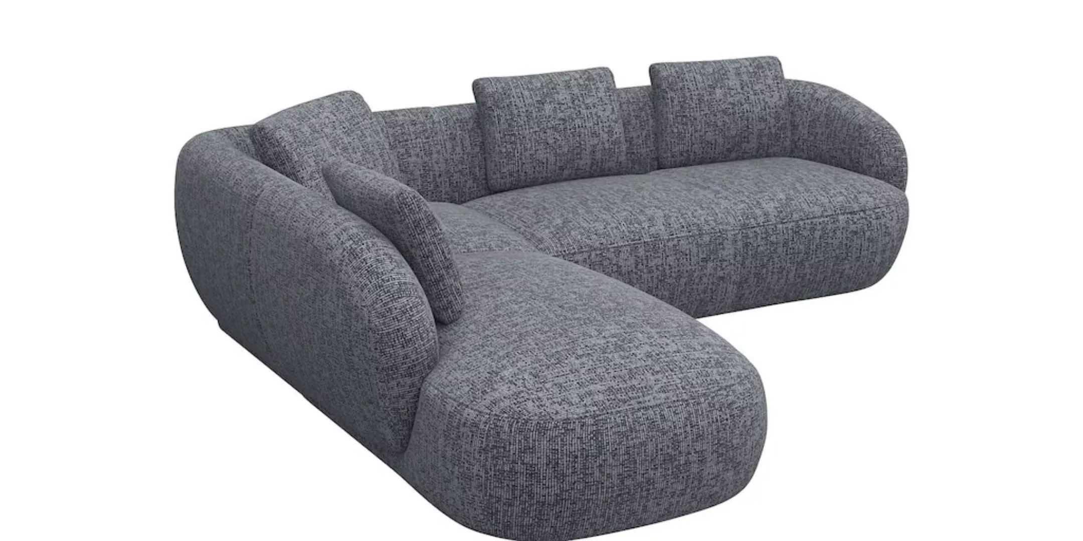 FLEXLUX Ecksofa "Torino, rund, L-Form, Sofa-Ecke mit Ottomane", Modernes, o günstig online kaufen