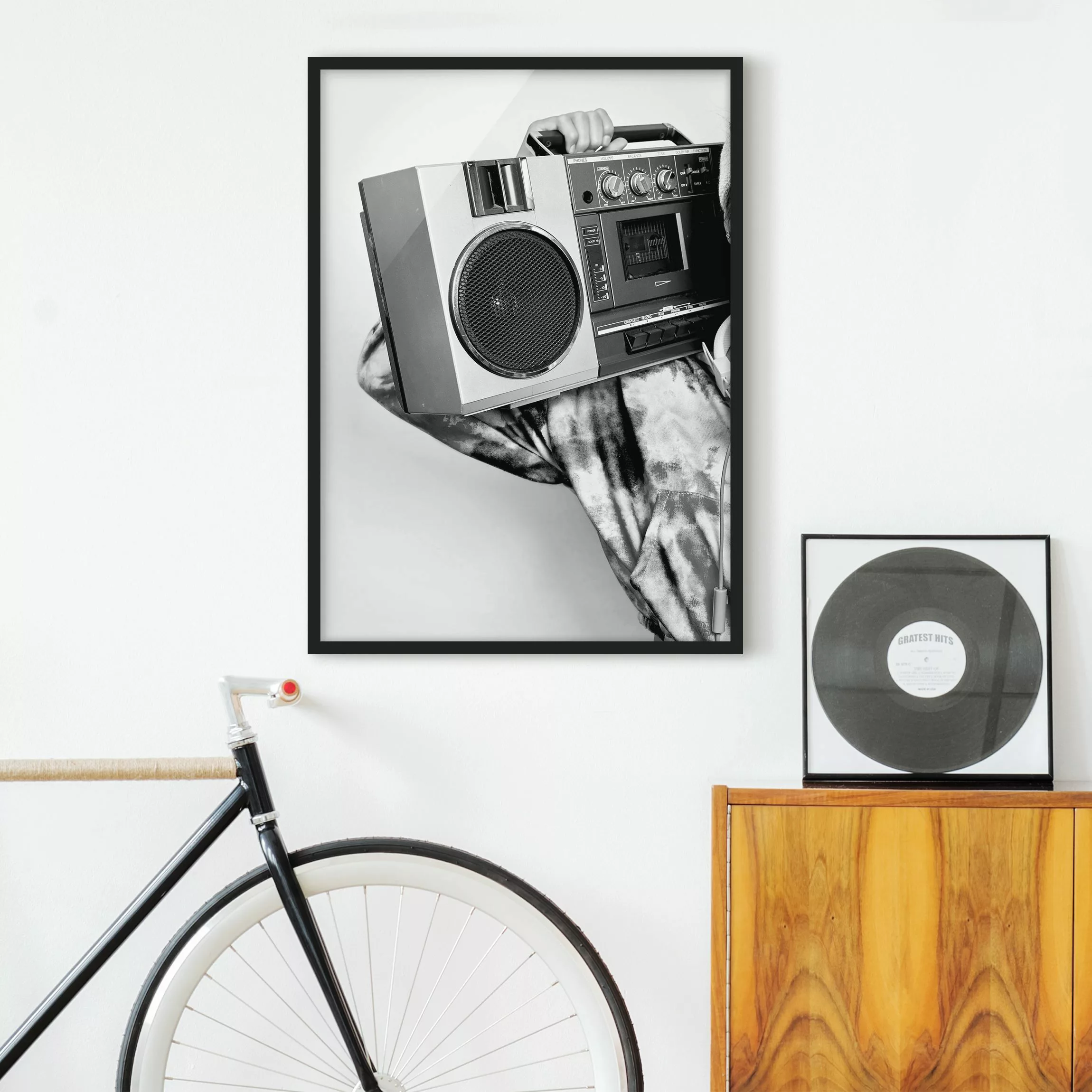 Bild mit Rahmen Boombox günstig online kaufen