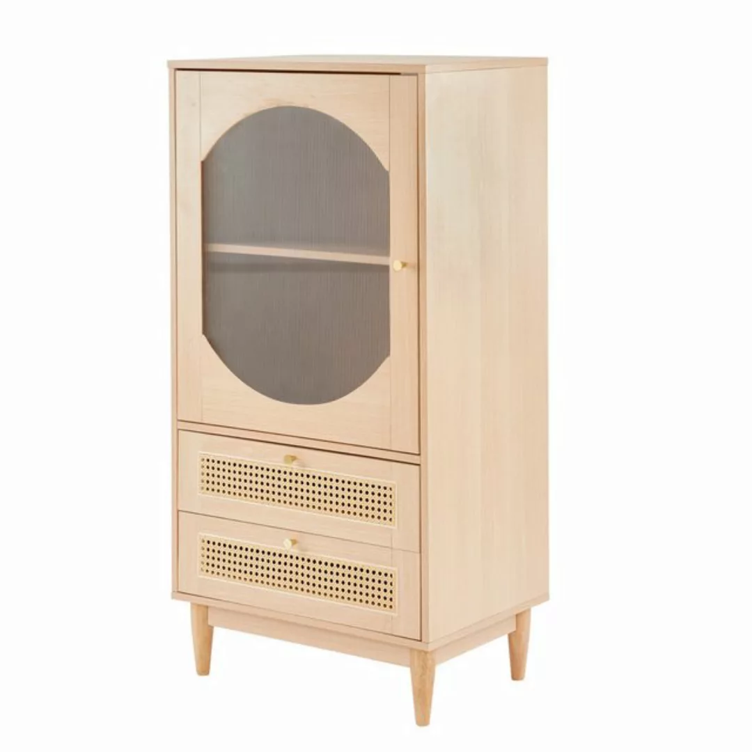 Rutaqian Hochschrank 120 cm hoher Schrank, 1 Tür aus klarem Acryl, 2 Schubl günstig online kaufen