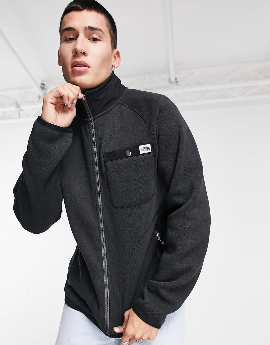 The North Face – Gordon Lyons – Fleecejacke mit Reißverschluss in Schwarz günstig online kaufen