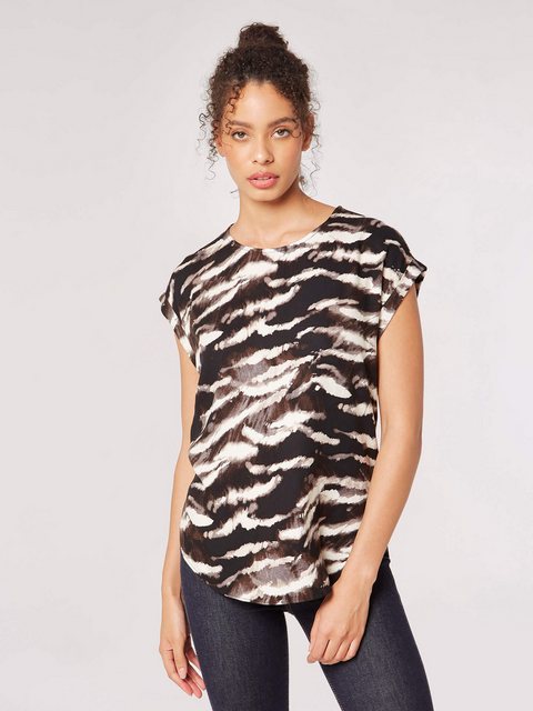 Apricot T-Shirt Zebra Turn Up Sleeve T-Shirt, aus nachhaltiger Viskose günstig online kaufen