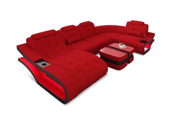 Sofa Dreams Wohnlandschaft Polster Stoffsofa Couch Elegante M - U Form Stof günstig online kaufen