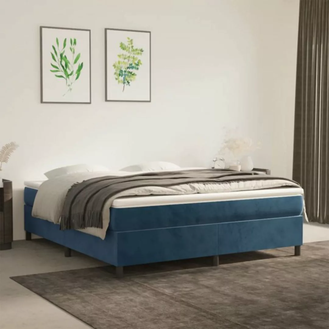 Vidaxl Boxspringbett Dunkelblau 180x200 Cm Samt günstig online kaufen