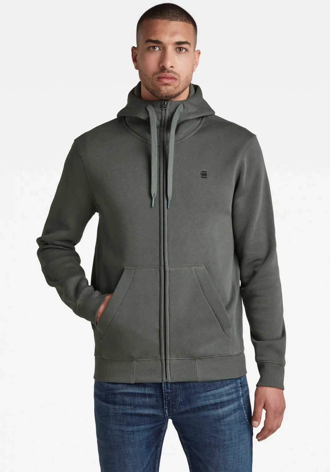 G-Star RAW Kapuzensweatjacke "Premium Basic Hooded Zip Sweater" günstig online kaufen