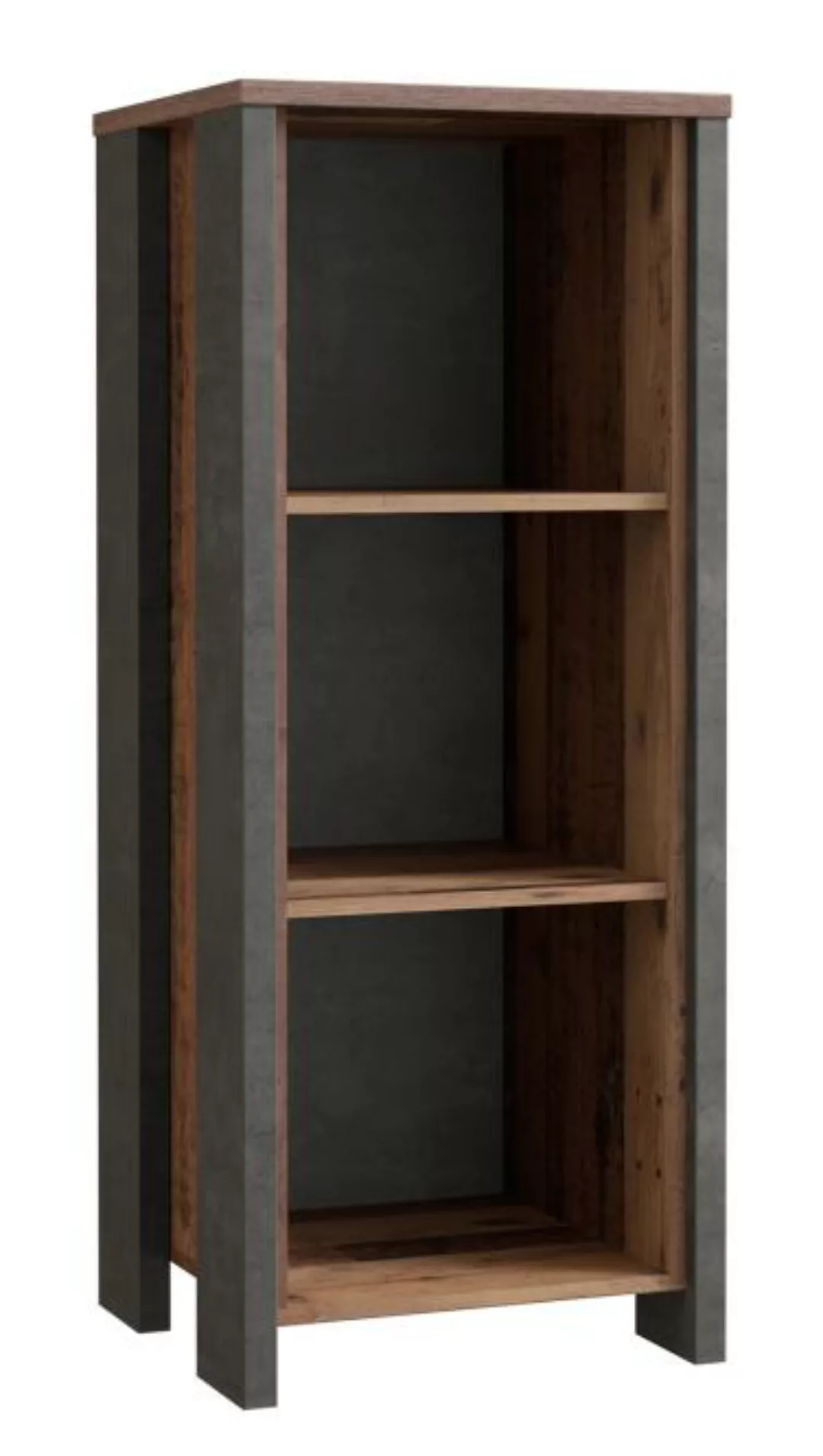 Regal 115 cm hoch CLIF von Forte Old-Wood Vintage / Beton günstig online kaufen