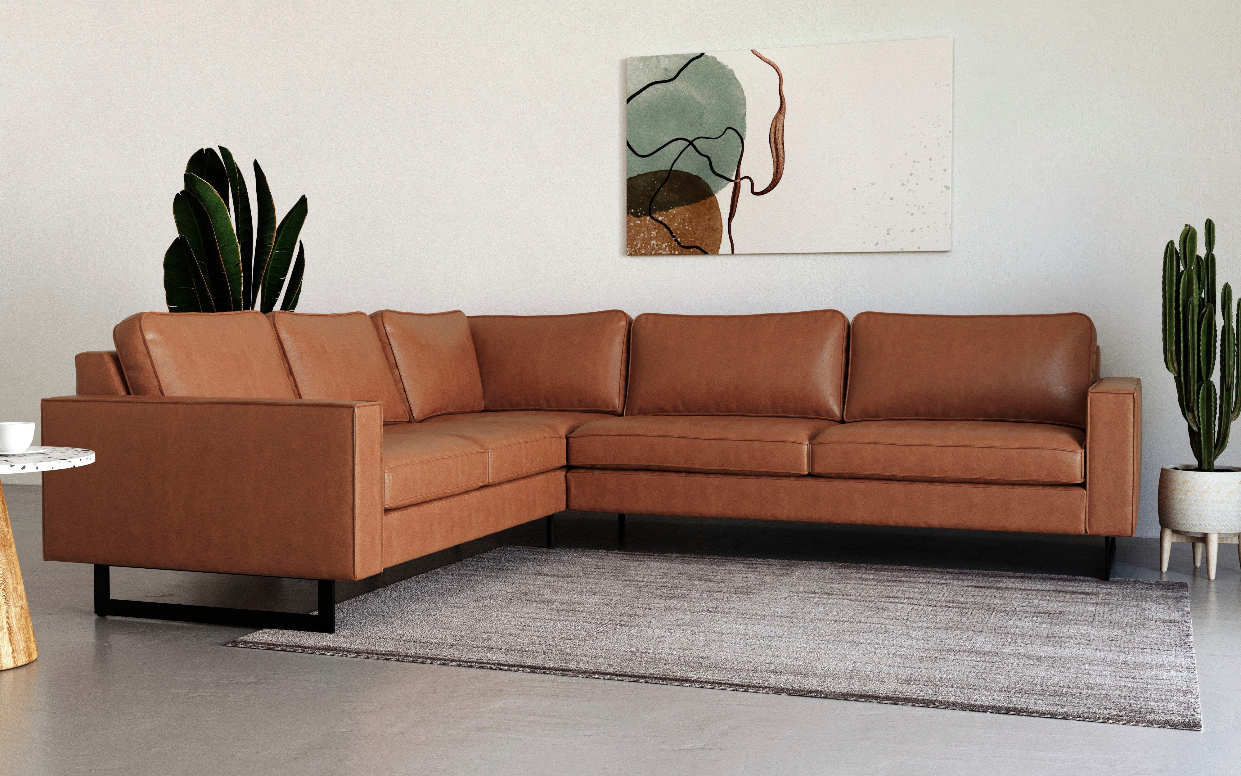 Places of Style Ecksofa "Pinto, XXL, 250/290 cm, langer Schenkel, Ottomane" günstig online kaufen