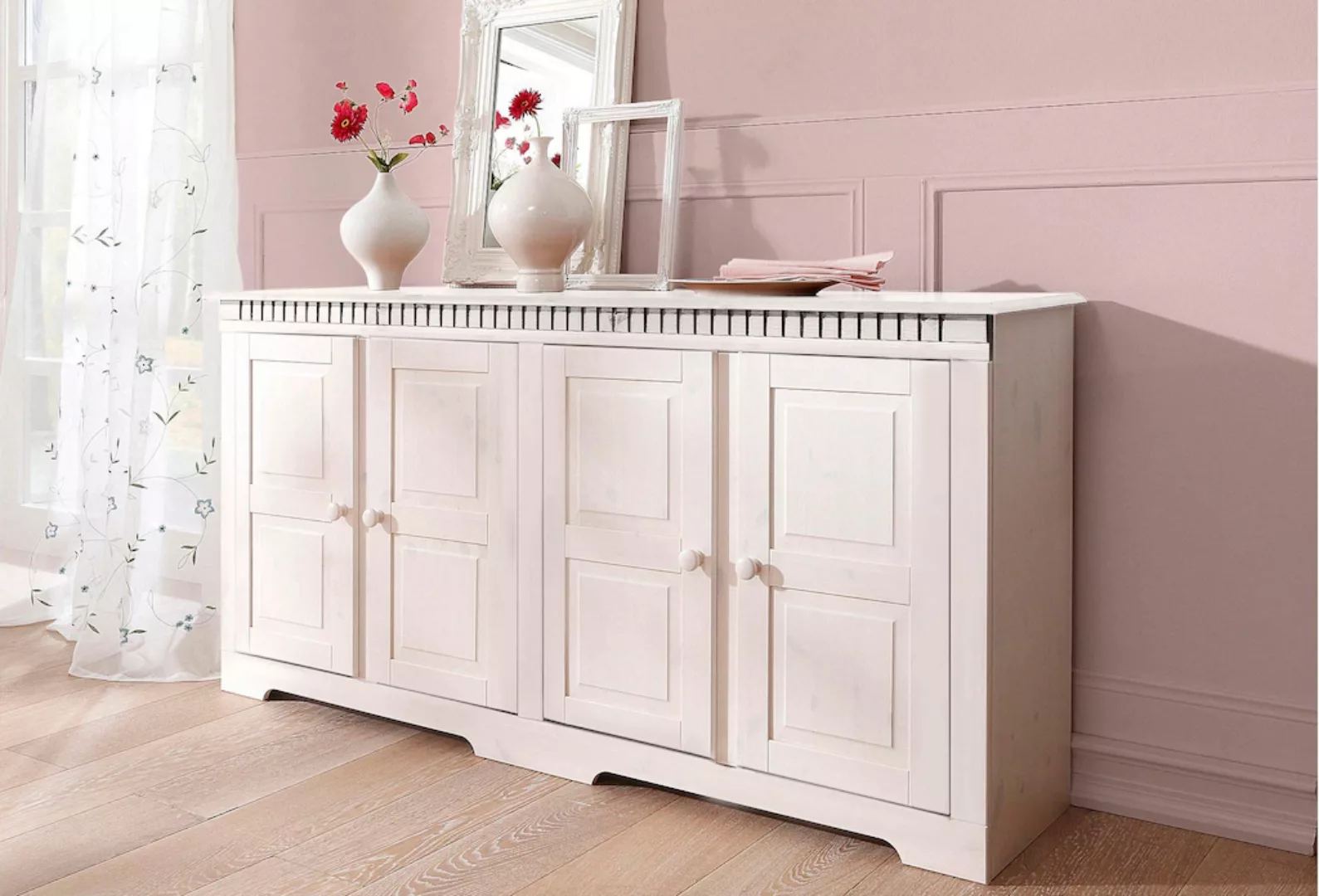 Home affaire Sideboard "Lisa", Kommode aus massivem Kiefernholz, Breite 158 günstig online kaufen