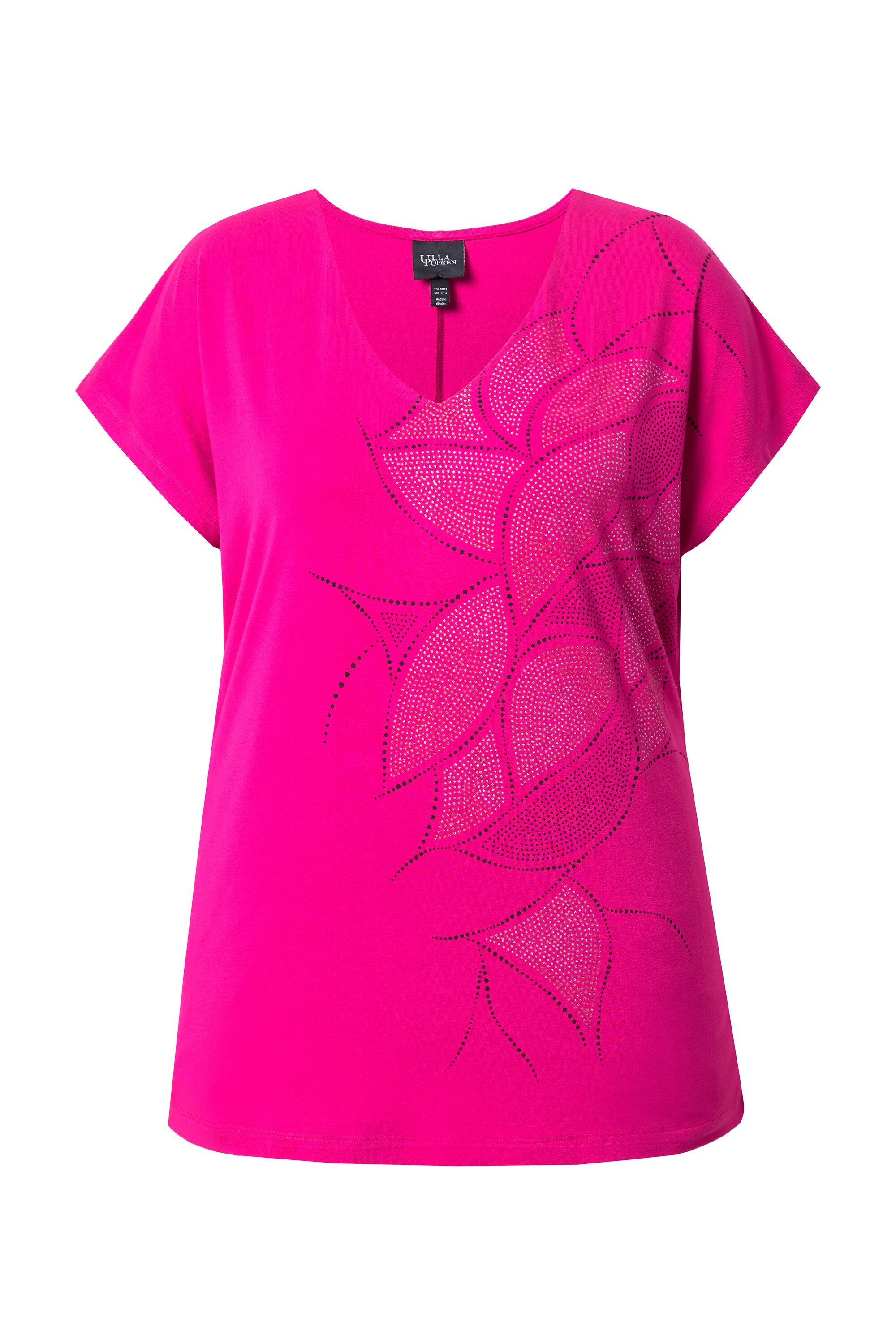 Ulla Popken T-Shirt T-Shirt Glitzerdruck Oversized günstig online kaufen