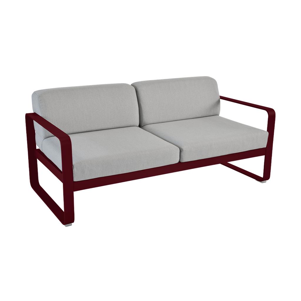 Bellevie Lounge-Sofa 2-Sitzer B9 Schwarzkirsche 79 Flanellgrau günstig online kaufen