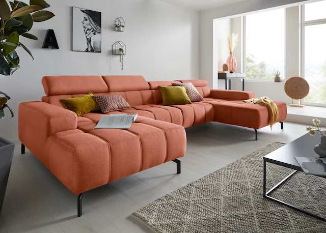 DOMO collection Wohnlandschaft "Cunelli tolle Sitznähte als Designelement, günstig online kaufen