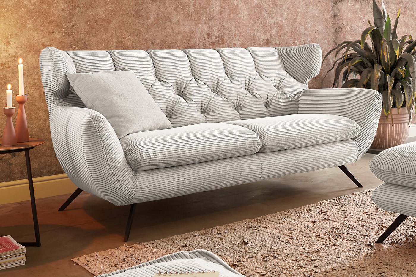 KAWOLA Sofa CHARME, 2-Sitzer od. 2,5-Sitzer, Velvet od. Cord, versch. Farbe günstig online kaufen