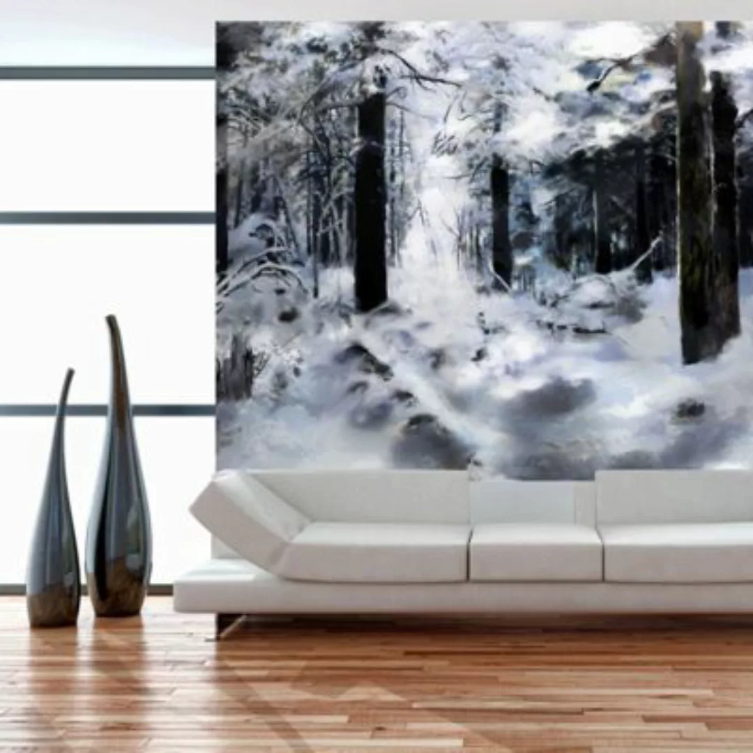 artgeist Fototapete Winter forest schwarz/weiß Gr. 400 x 309 günstig online kaufen