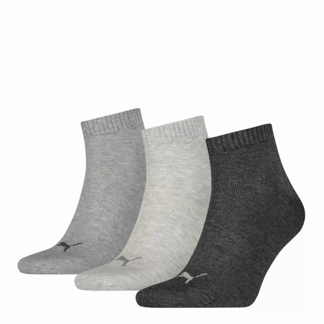 Puma Quarter Plain Socken 3 Paare EU 39-42 Anthracite / Light Mel Grey / Me günstig online kaufen