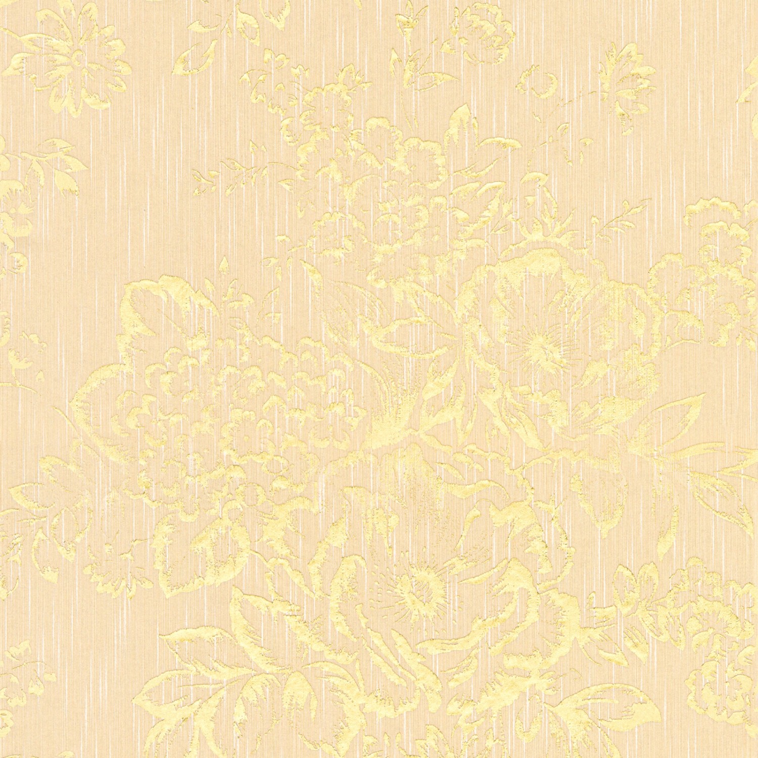 Bricoflor Textil Tapete mit Metallic Effekt Vlies Blumentapete in Gold Gelb günstig online kaufen