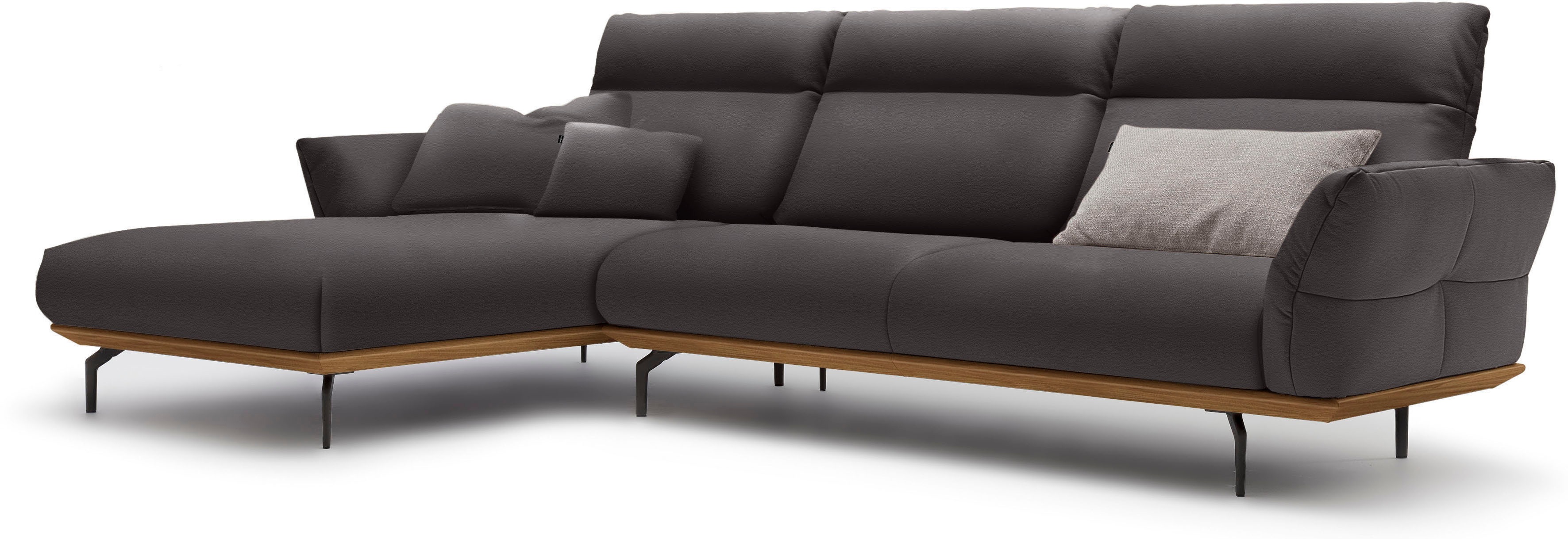 Creation BY ROLF BENZ Ecksofa »CR.460«, Sockel in Nussbaum, Winkelfüße in U günstig online kaufen