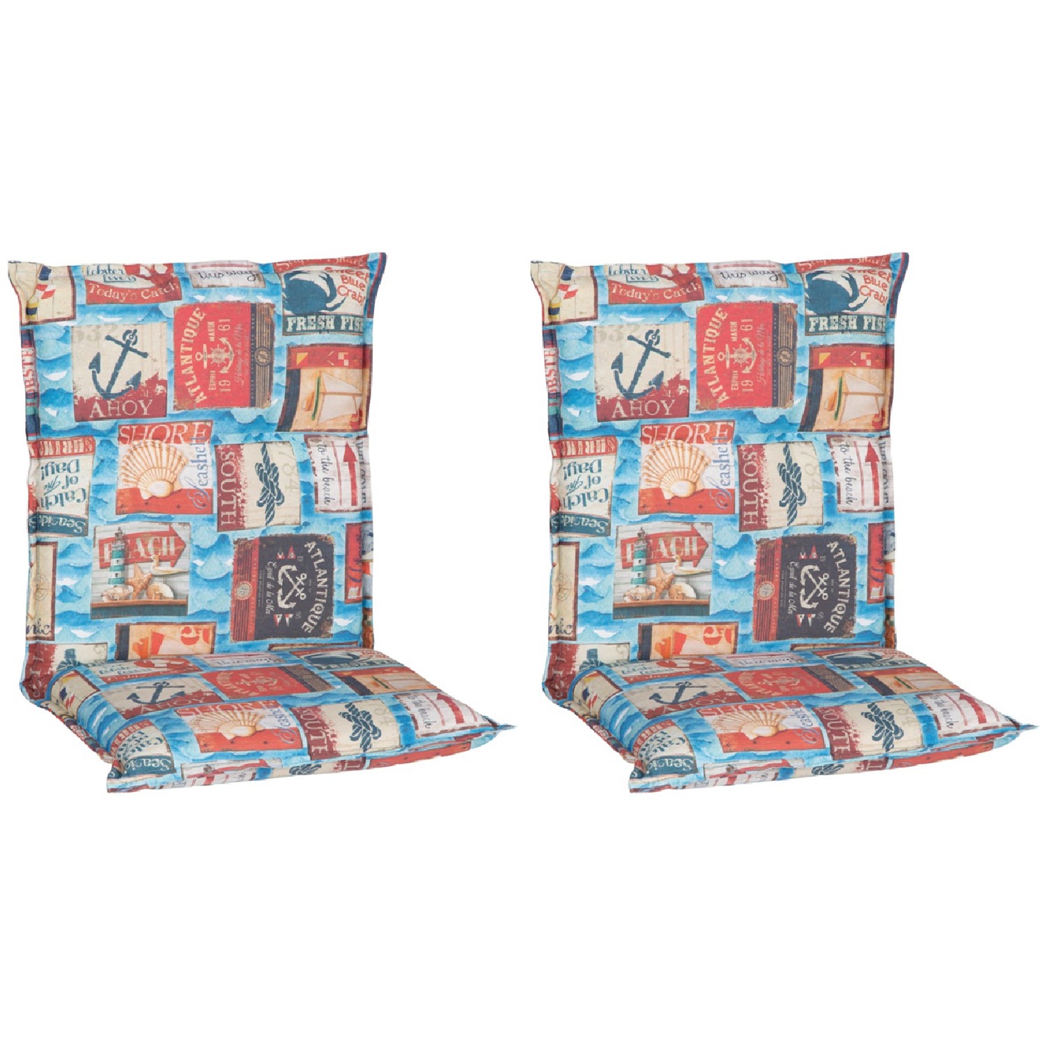 Beo Sitzauflage Niedriglehner Togo 2er Set Maritim Hellblau günstig online kaufen