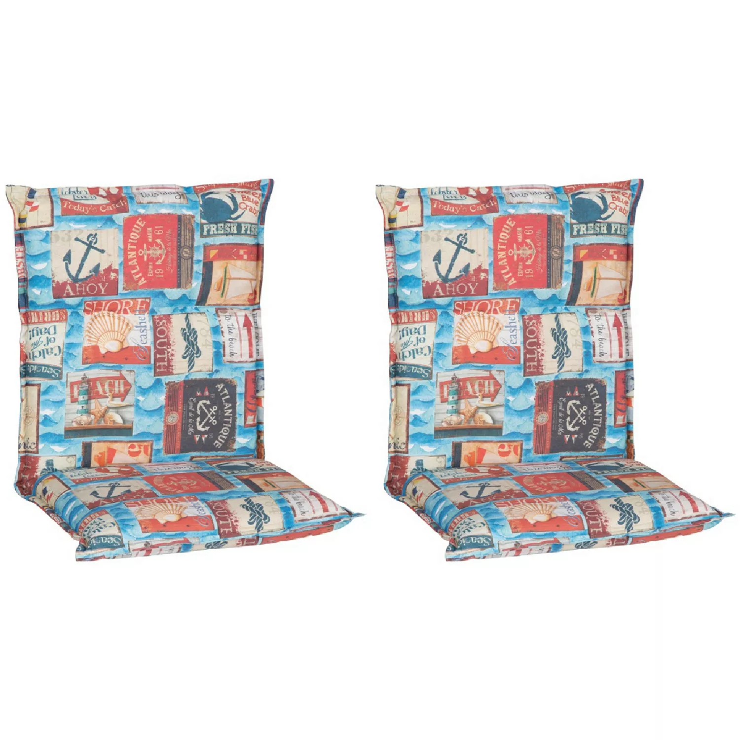 Beo Sitzauflage Niedriglehner Togo 2er Set Maritim Hellblau günstig online kaufen