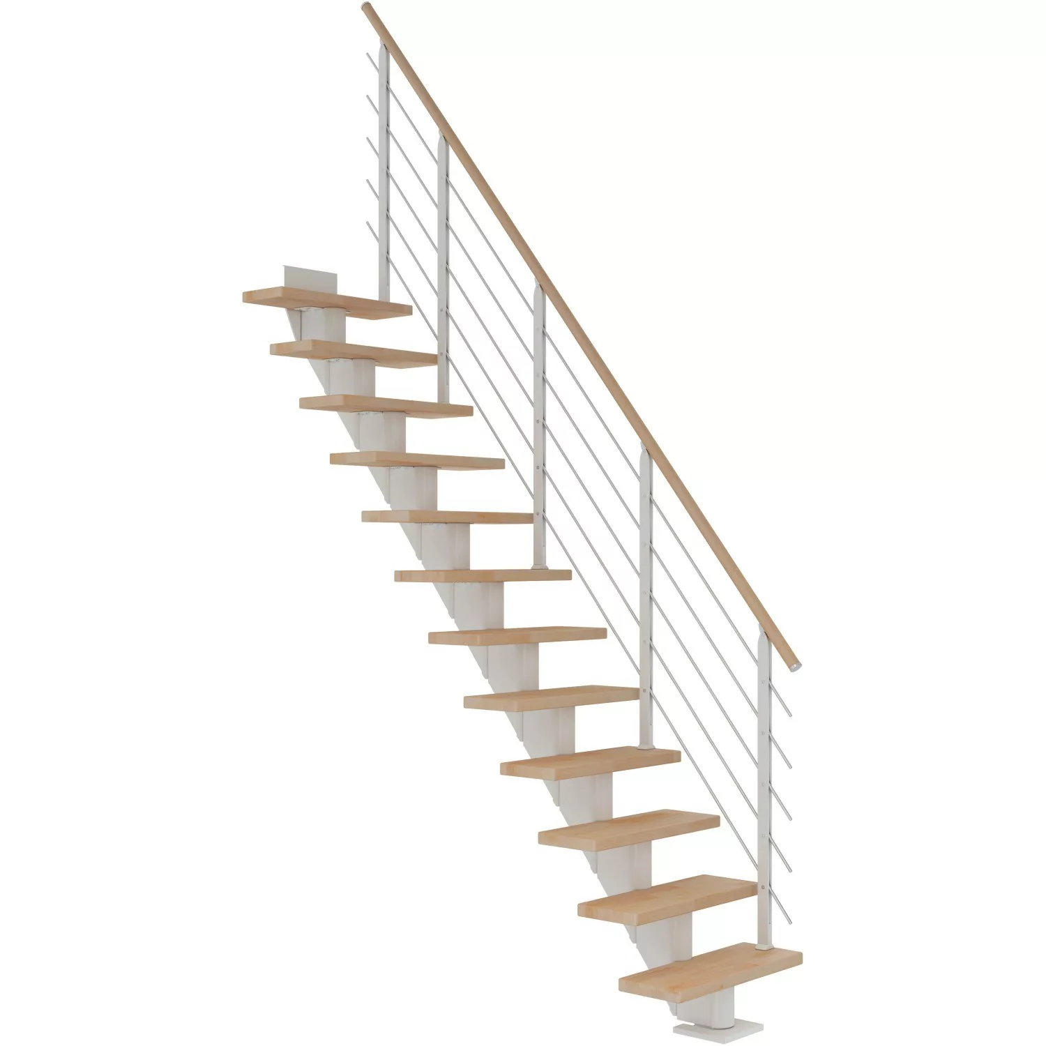 Dolle Mittelholmtreppe Frankfurt Buche Weiß GH bis 258 cm Gerade 75 cm FSC günstig online kaufen