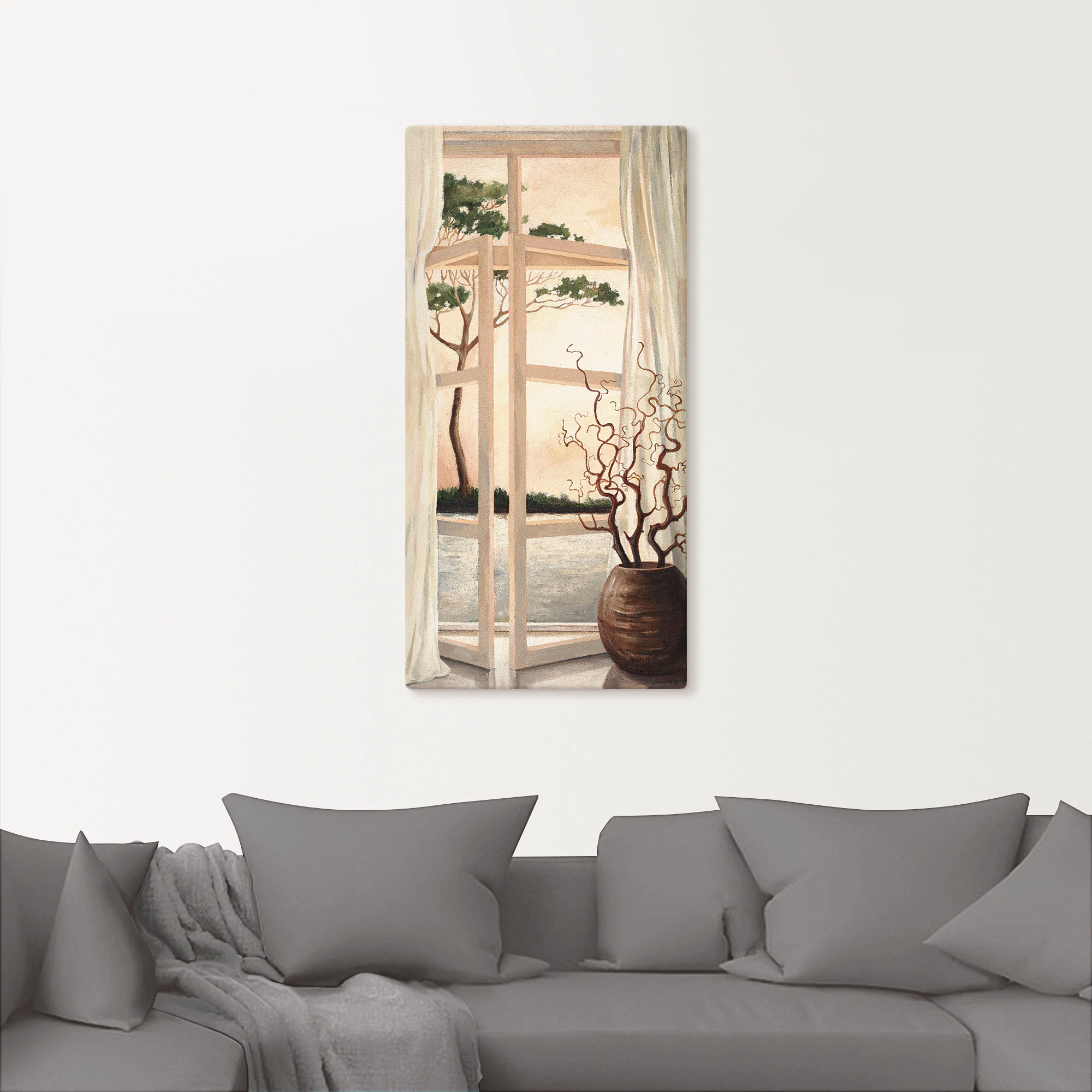 Artland Wandbild »Fensterbild Toskanischer Sonnenuntergang«, Fensterblick, günstig online kaufen