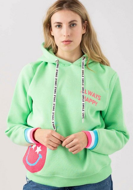 Zwillingsherz Hoodie "Always Happy", mit Smiley Aufdruck aus Frottee und Ne günstig online kaufen