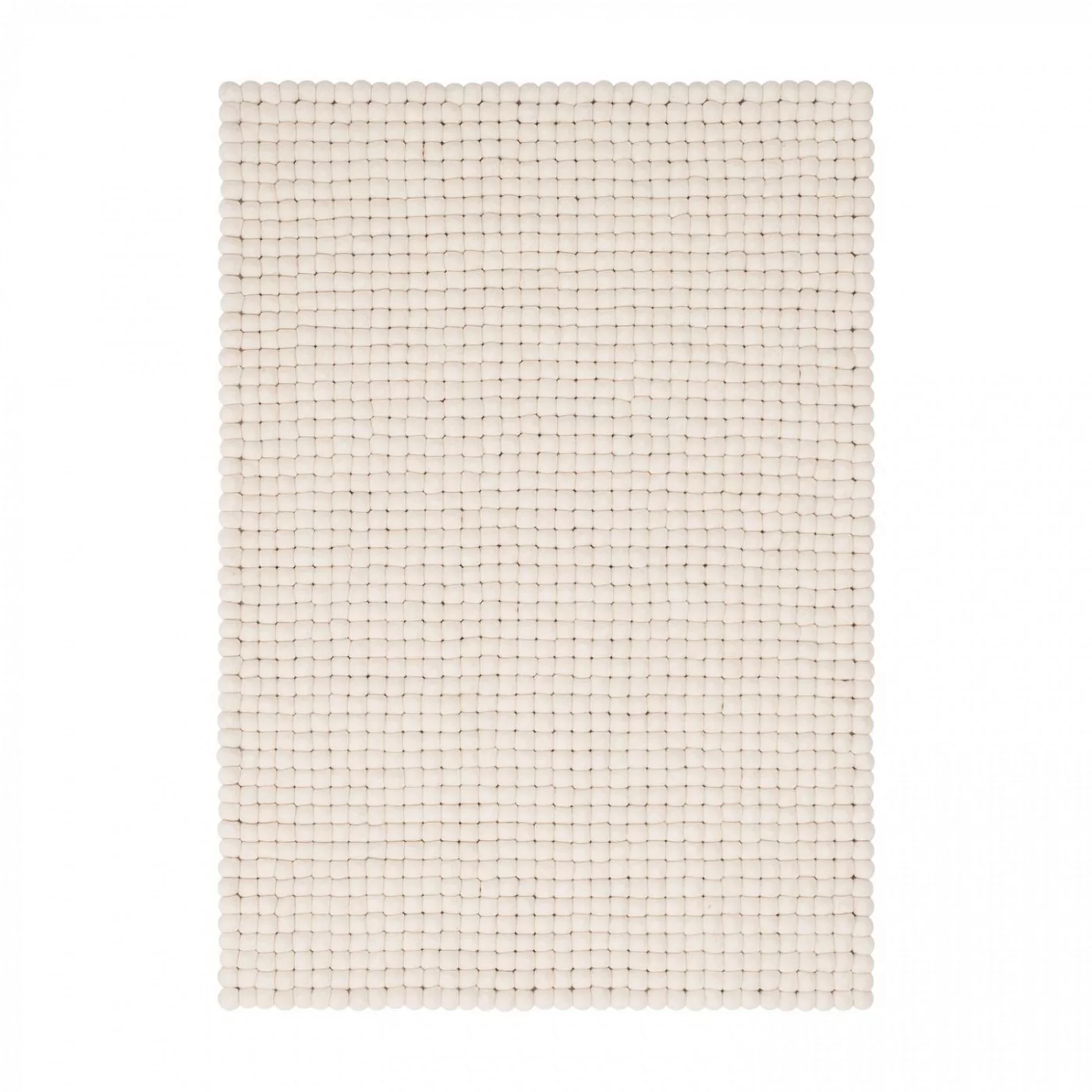 myfelt - Linéa Filzkugelteppich rechteckig - weiß/120x170 cm günstig online kaufen