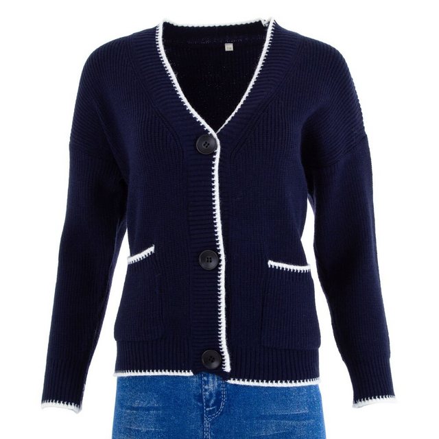 Ital-Design Strickpullover Damen Stretch Strickpullover in Blau günstig online kaufen