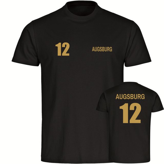 multifanshop T-Shirt Herren Augsburg - Trikot Nummer 12 gold - Männer günstig online kaufen