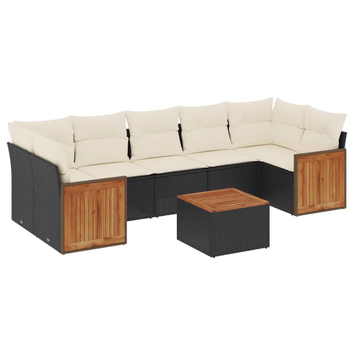 vidaXL 8-Tlg Garten-Sofagarnitur mit Kissen Schwarz Poly Rattan 3227491 günstig online kaufen