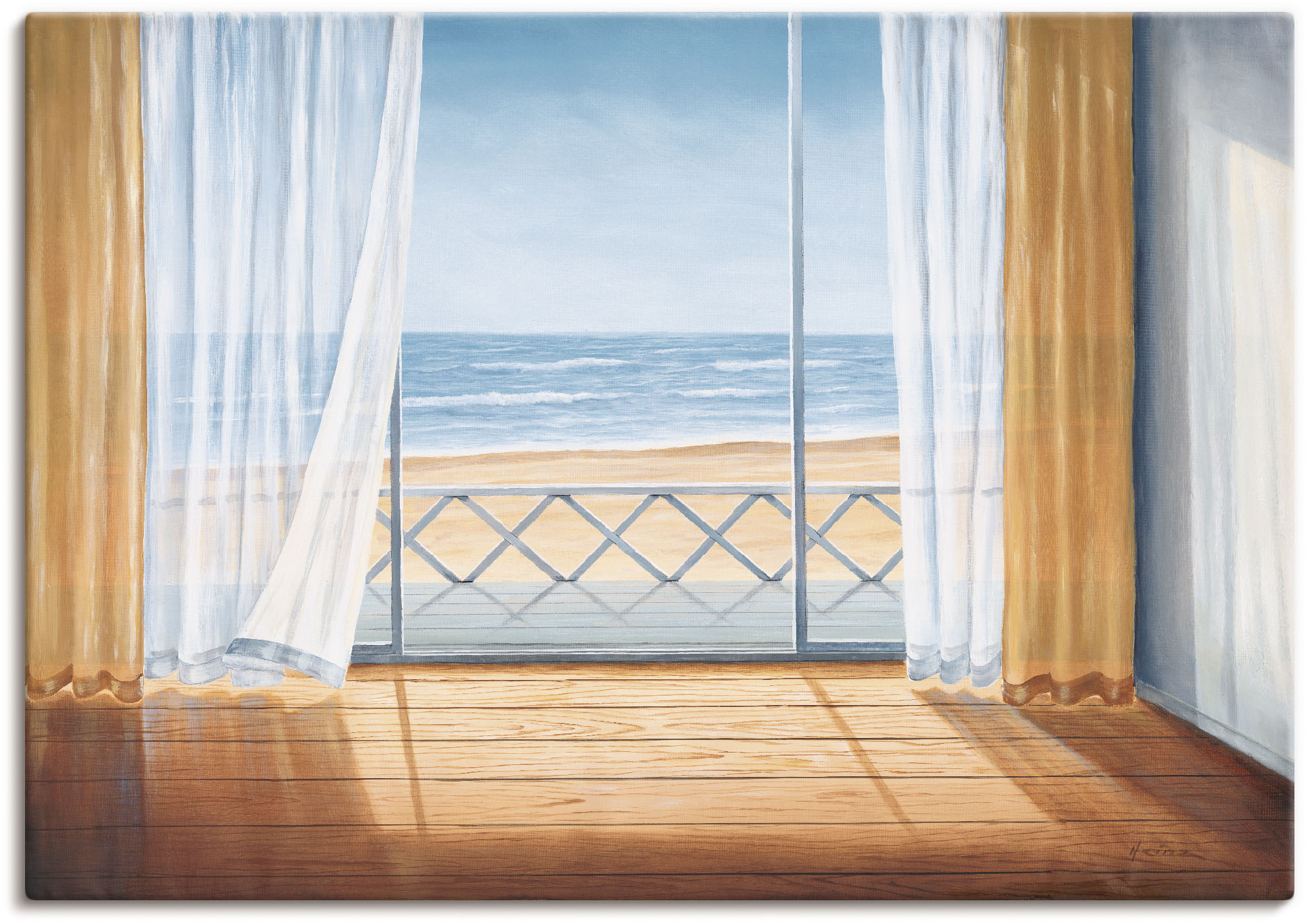 Artland Wandbild »Terrasse mit Meerblick«, Fensterblick, (1 St.), als Alubi günstig online kaufen