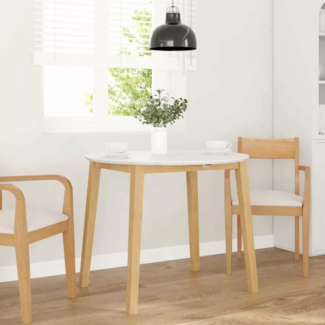 vidaXL Esstisch Esstisch Natur Massivholz Gummibaumholz günstig online kaufen