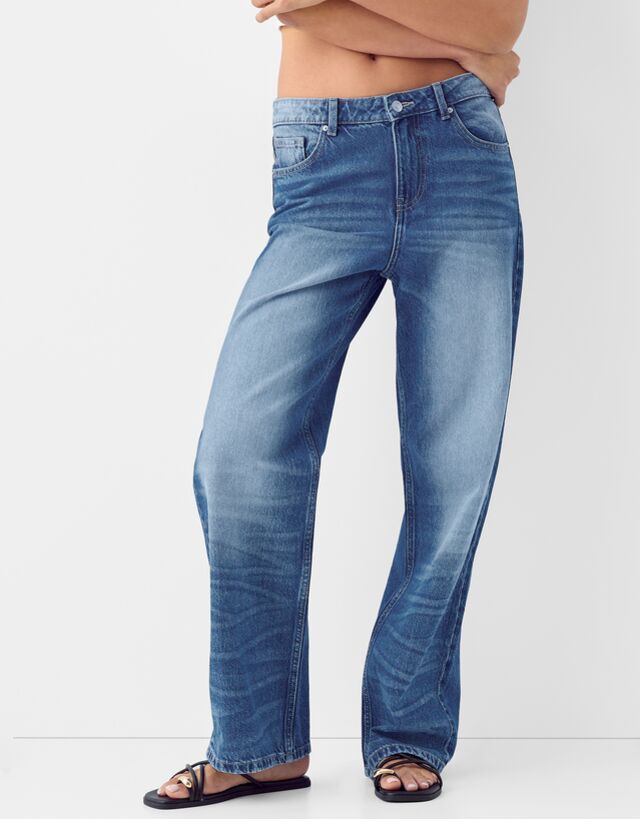 Bershka Baggy-Jeans Damen 38 Blau günstig online kaufen
