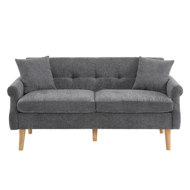 KLAM HOME Sofa Modernes Design Polstersofa mit dicken Kissen Holzbeinen und günstig online kaufen