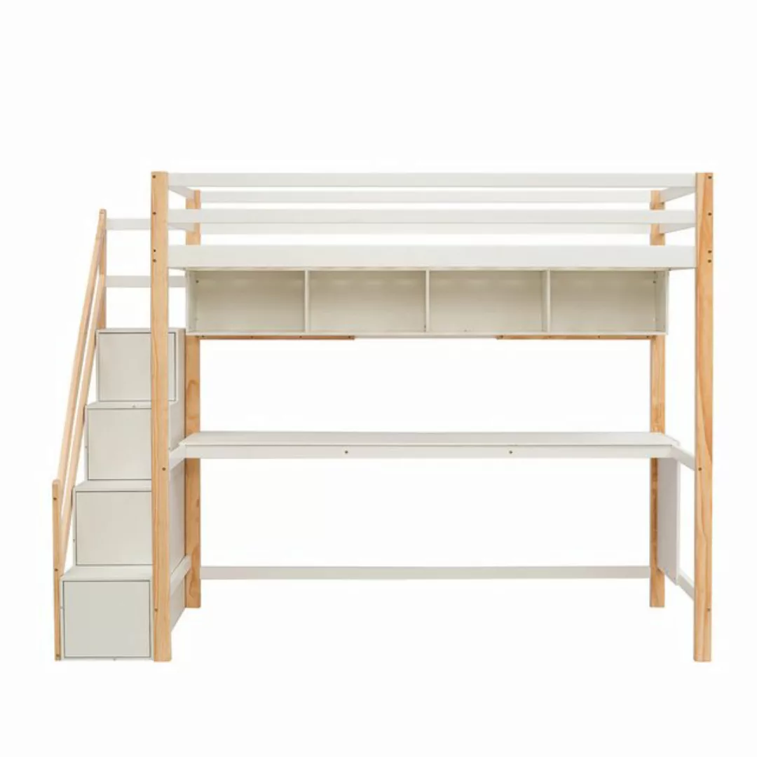 Gotagee Kinderbett Kinderhochbett Kiefer Kinderbett Einzelbett 90x200cm mit günstig online kaufen