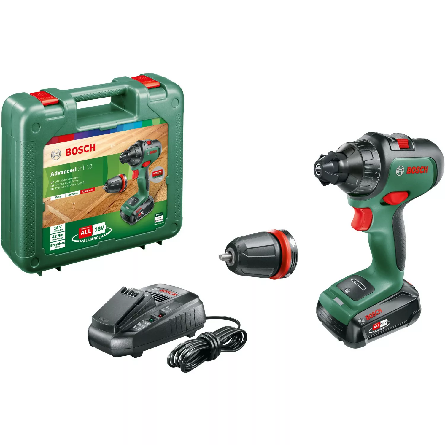 Bosch 18 V Akku-Bohrschrauber AdvancedDrill 18 inkl. 2,5 Ah Akku mit Koffer günstig online kaufen