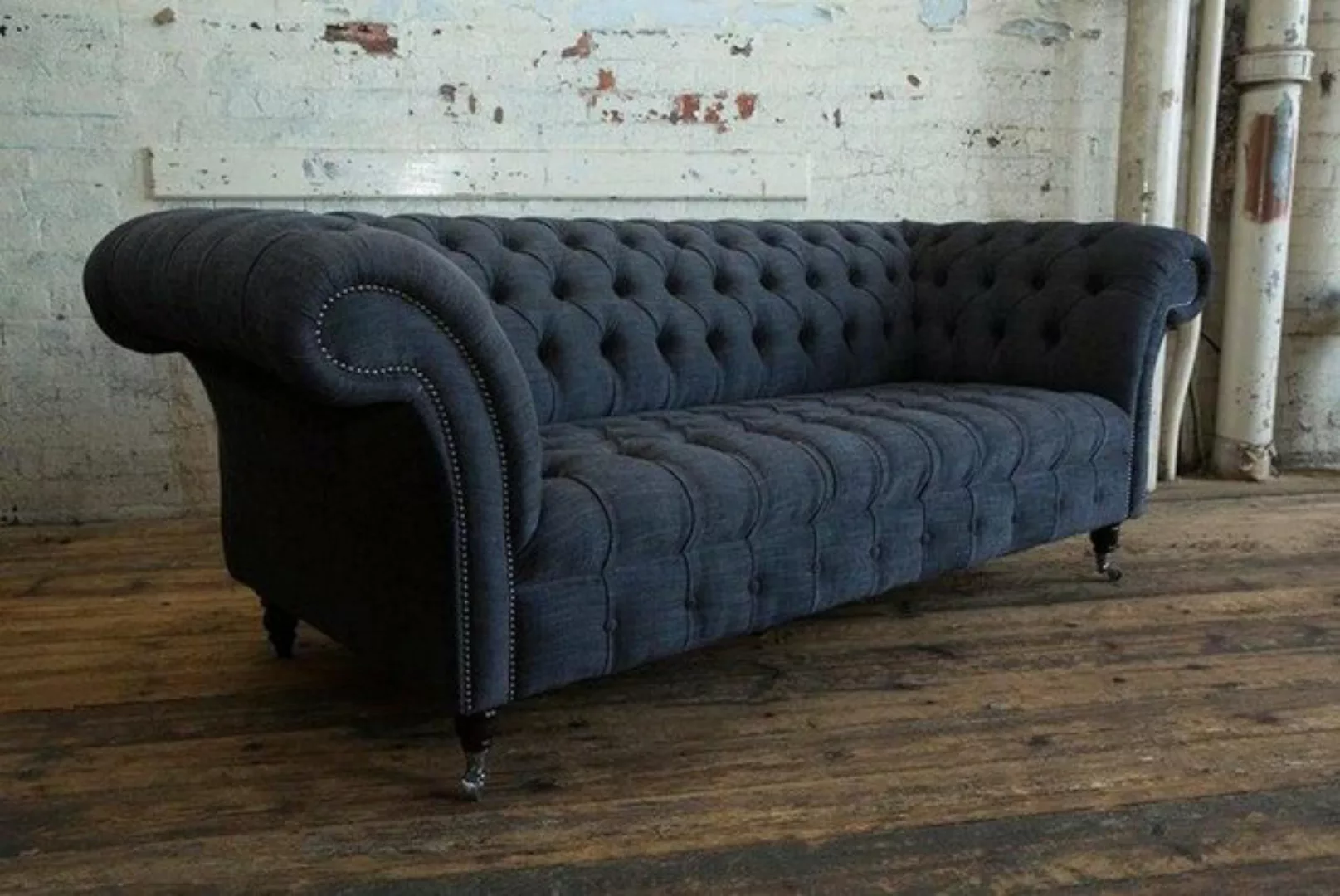 JVmoebel 3-Sitzer Chesterfield 3 Sitzer Couch Polster Sitz Textil Stoff Cou günstig online kaufen