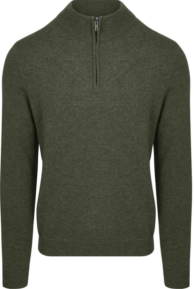 Steppin' Out Half Zip Pullover Merinowolle Olivgrün - Größe 3XL günstig online kaufen