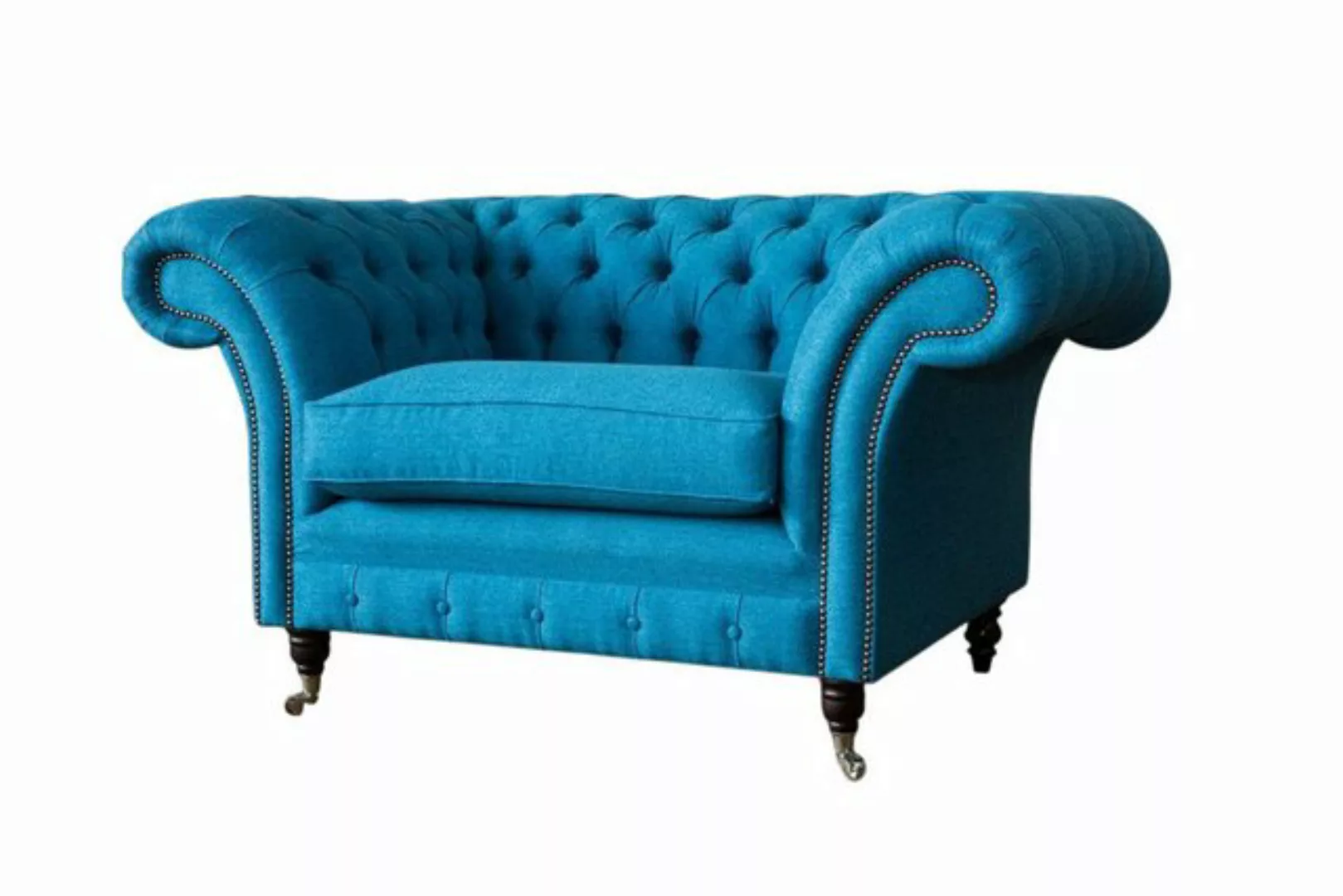 Xlmoebel Sofa Neue Chesterfield Polster-Sitzmöbel in blauem Textil- oder Le günstig online kaufen