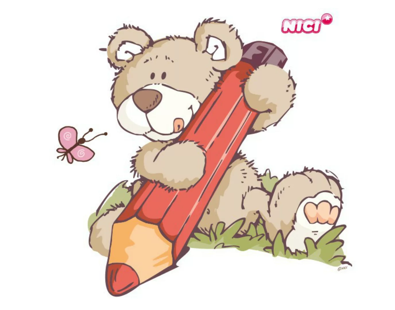 Wandtattoo Kinderzimmer NICI - Classic Bears - Bär mit Malstift günstig online kaufen