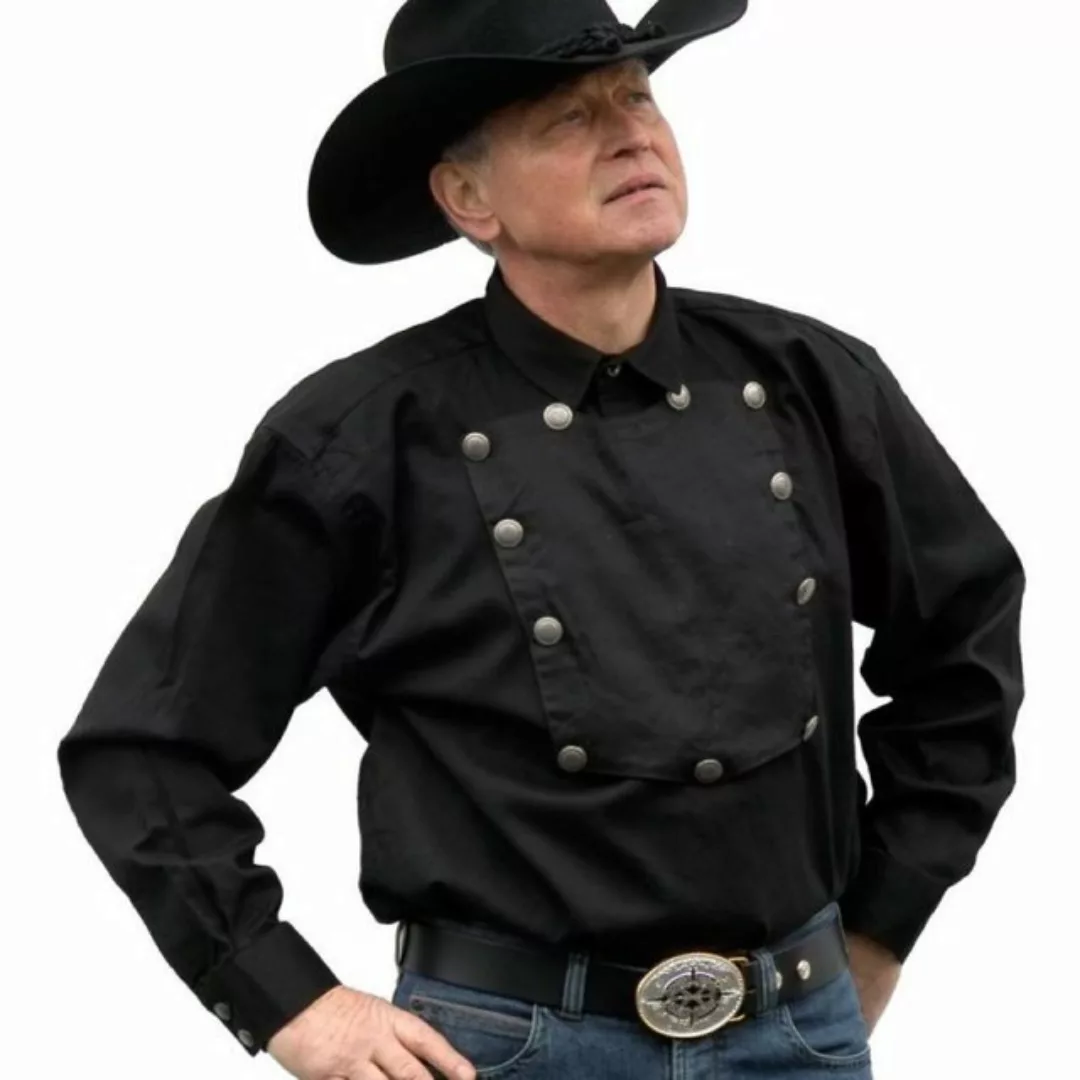 Running Bear Langarmhemd Herren Westernhemd Old Style John Wayne mit knöpfb günstig online kaufen