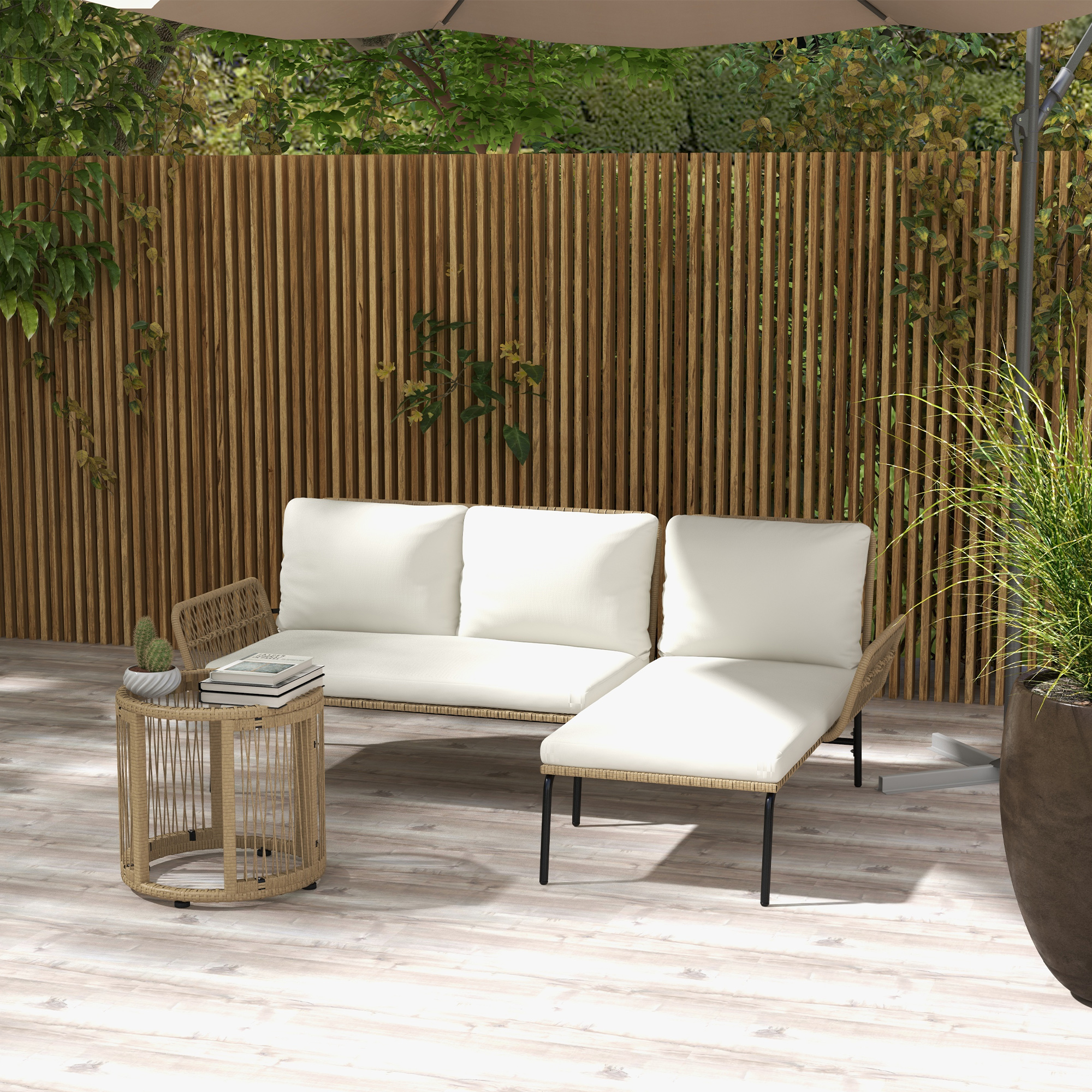 Rattan Gartenmöbel-Set Gartengarnitur mit Liegestuhl, Couchtisch, Zweisitze günstig online kaufen