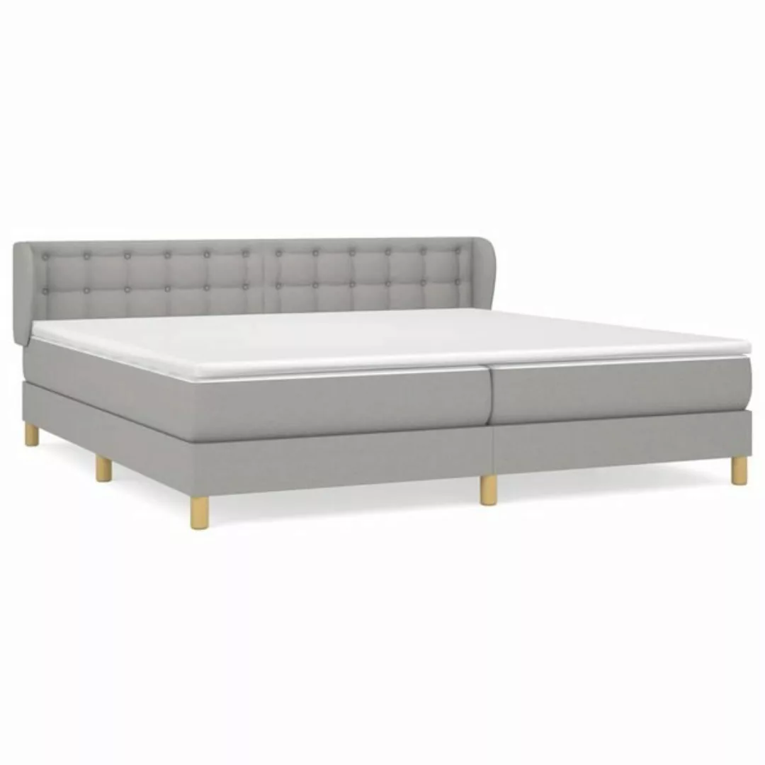 furnicato Bett Boxspringbett mit Matratze Hellgrau 200x200 cm Stoff günstig online kaufen