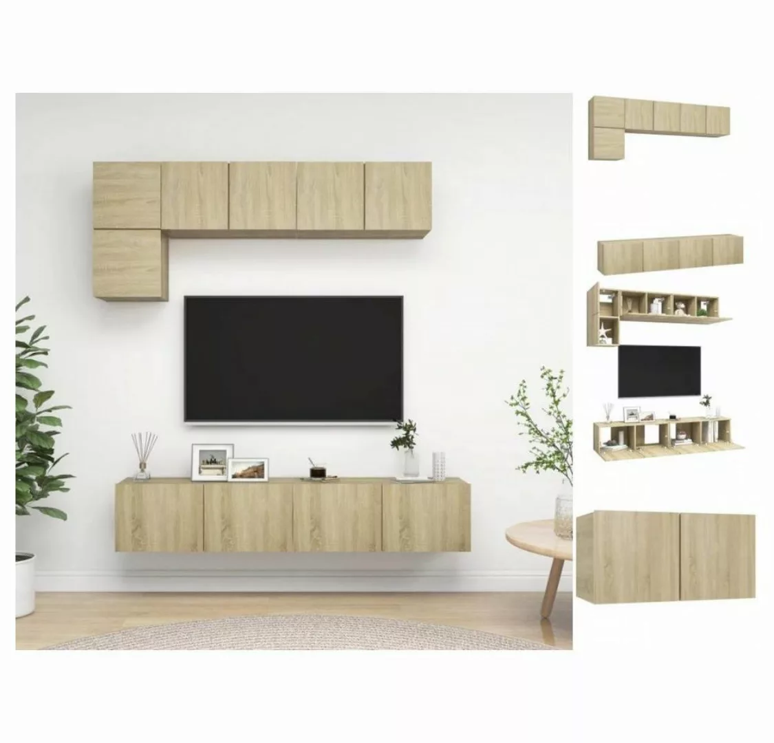 vidaXL TV-Schrank 5-tlg TV-Schrank-Set Sonoma-Eiche Spanplatte günstig online kaufen