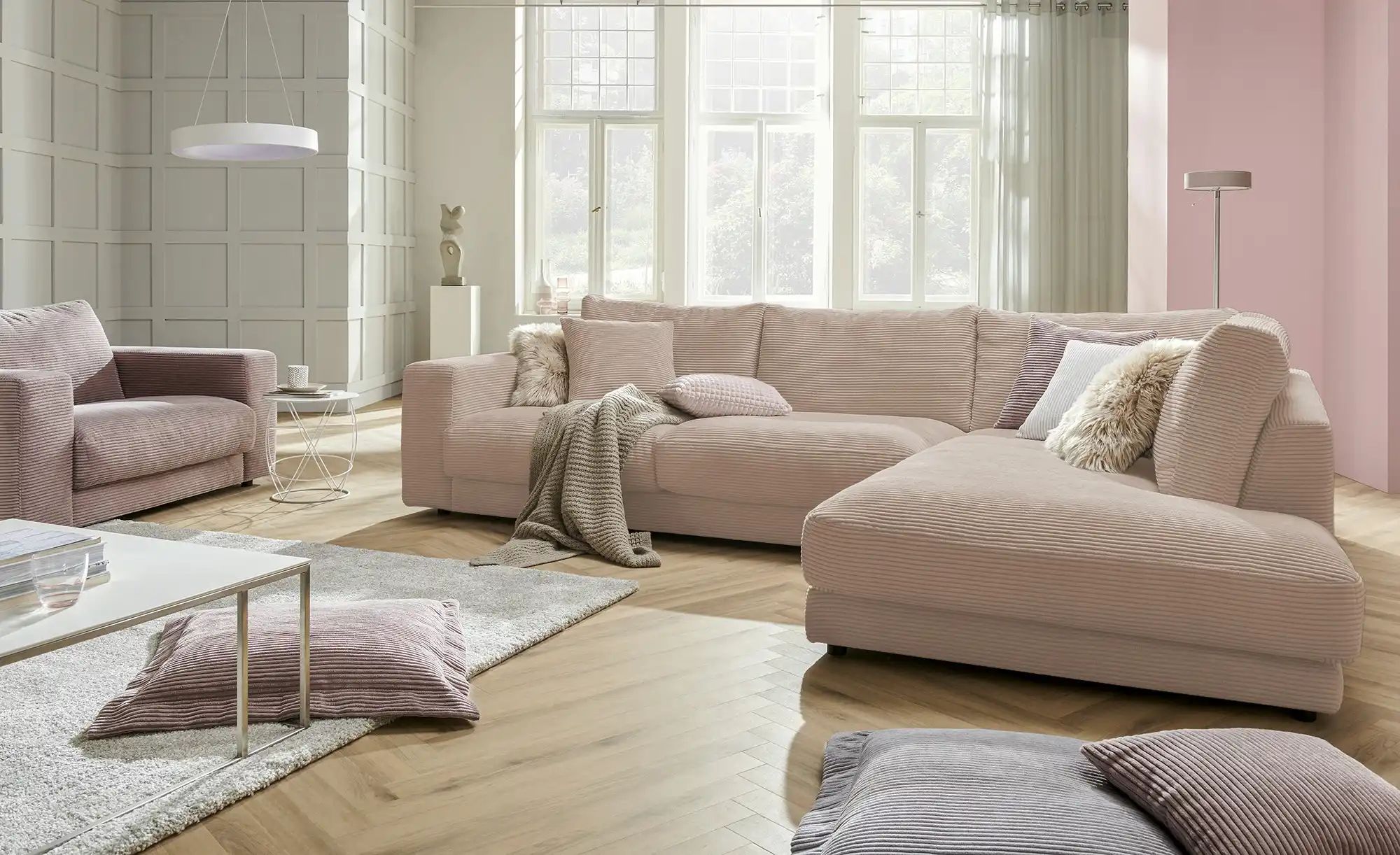 Jette Home Ecksofa Cord Sila ¦ braun ¦ Maße (cm): B: 325 H: 85 T: 224 Polst günstig online kaufen