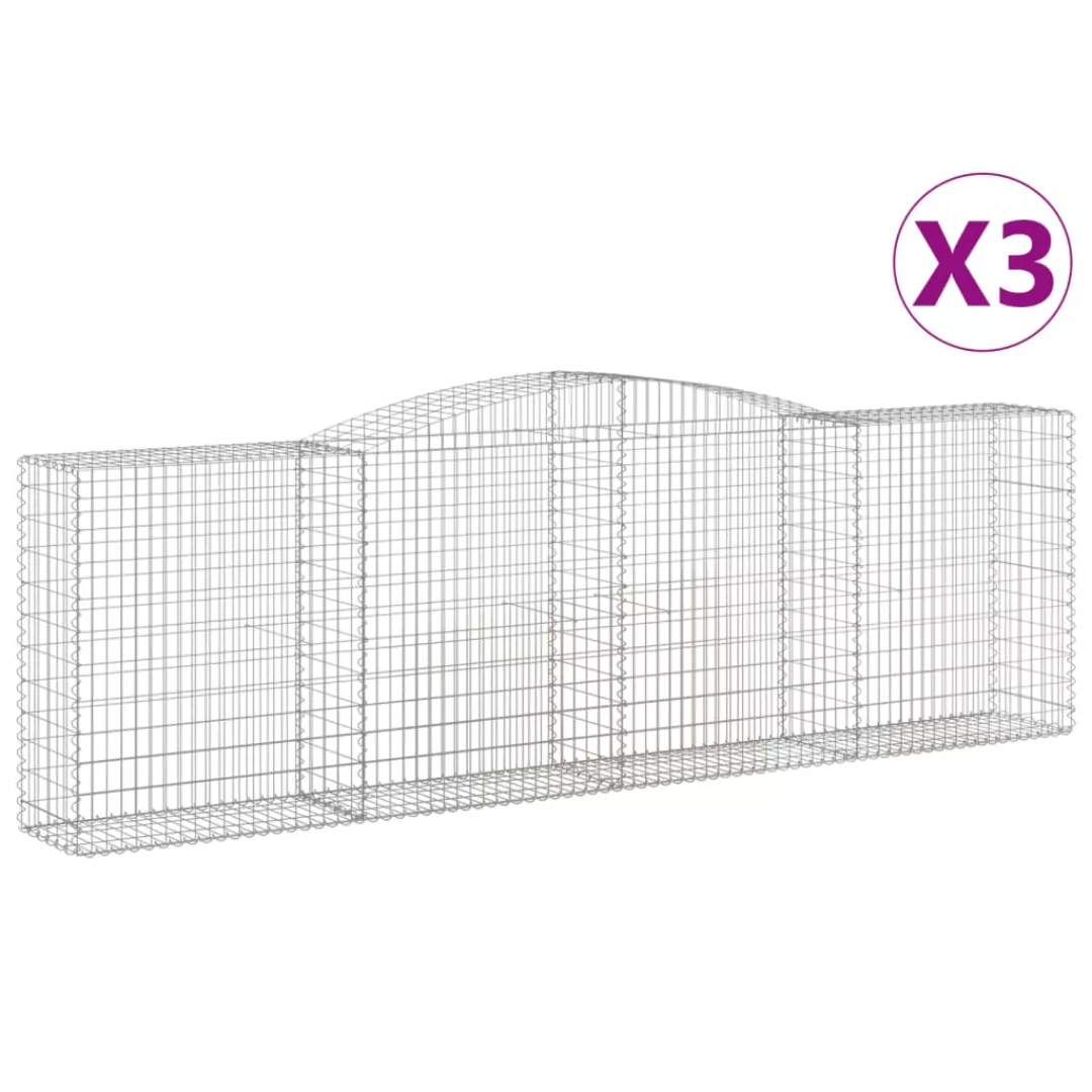 Vidaxl Gabionen Mit Hochbogen 3 Stk. 400x50x120/140cm Verzinktes Eisen günstig online kaufen