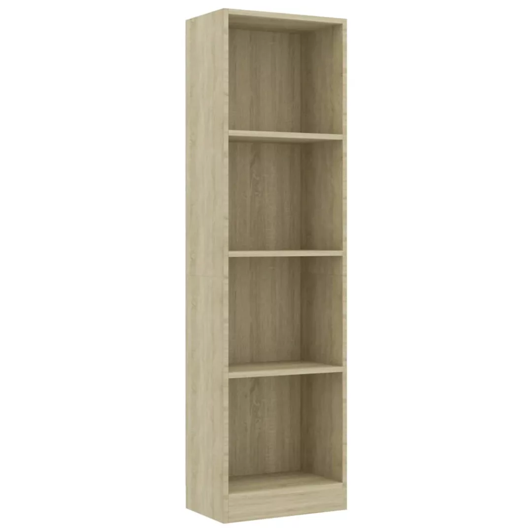 Bücherregal 4 Fächer Sonoma-eiche 40 X 24 X 142 Cm Spanplatte günstig online kaufen