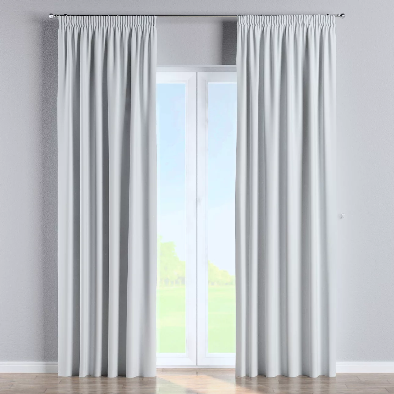 Vorhang mit Kräuselband, weiß-grau, Blackout 300 cm (269-05) günstig online kaufen